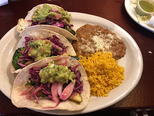 Gorgeous. They accidentally added cheese to the beans so the served us a side plate of beans. Was absolutely delicious! They have a vegan menu  at Taco Rico - Tropical Park in Miami