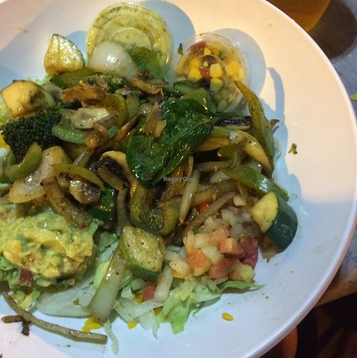 vegan fajita salad at Taco Rico in Miami Beach