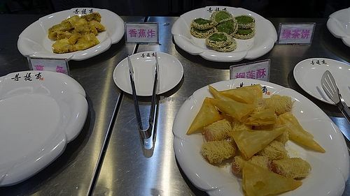 fried desserts  at Puti Vegetarian in Xiamen