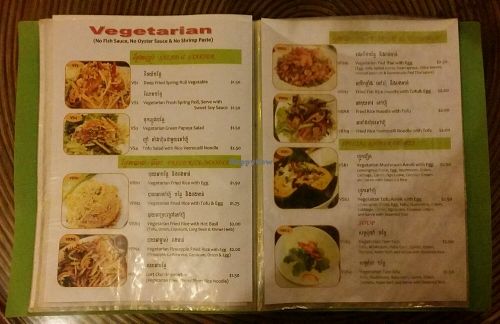 vegetarian menu 1 at Dee Cafe in Siem Reap