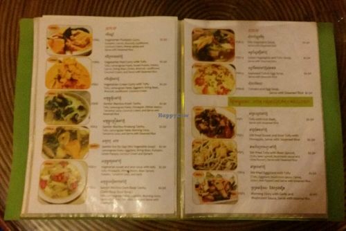 vegetarian menu 2 at Dee Cafe in Siem Reap