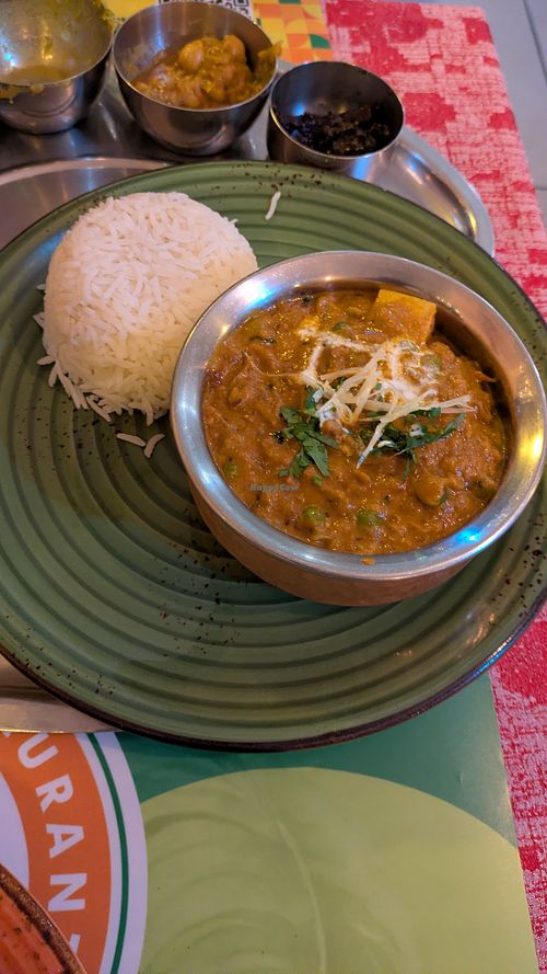 Tofu mattar (comes with rice) at Prosi Indian Restaurant in Vienna