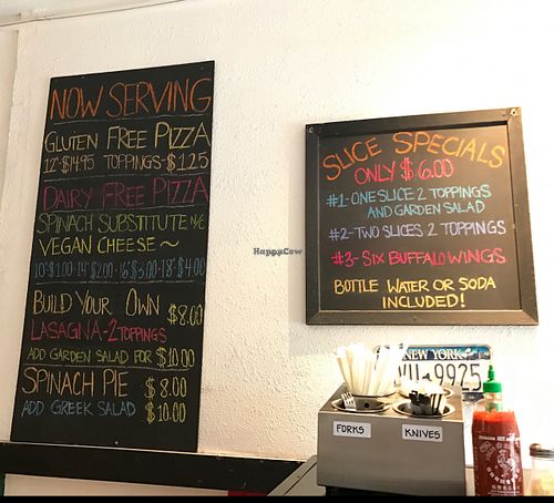 menu board at Stratos New York Pizzeria in Pahoa