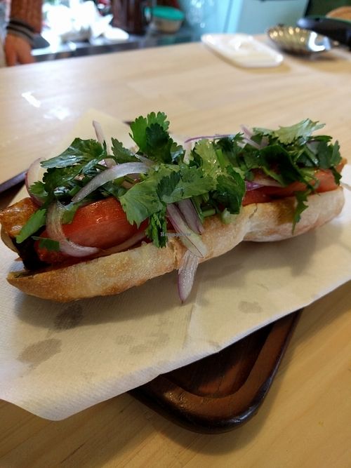 Vegan Tempe Bahn-Mi at Halo's in Hakuba