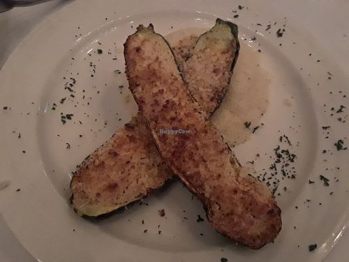 Vegan menu Zucchini Boats (comes with spinach, next picture) at Ginos in Dyer