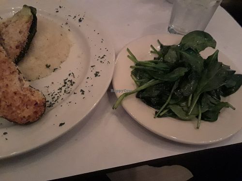 Spinach that comes with Zucchini Boats at Ginos in Dyer
