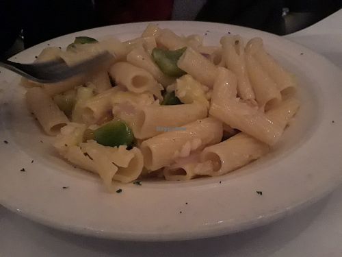 Vegan menu Pasta Primavera at Ginos in Dyer