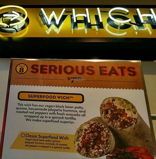 Vegan black bean patty! at Which Wich in Schererville