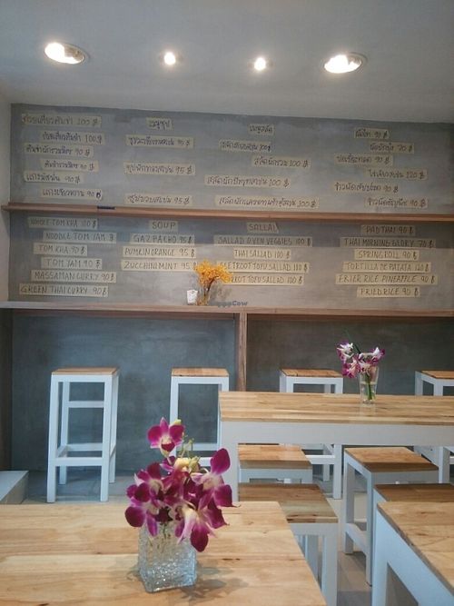 menu on the wall at Sopa in Bangkok