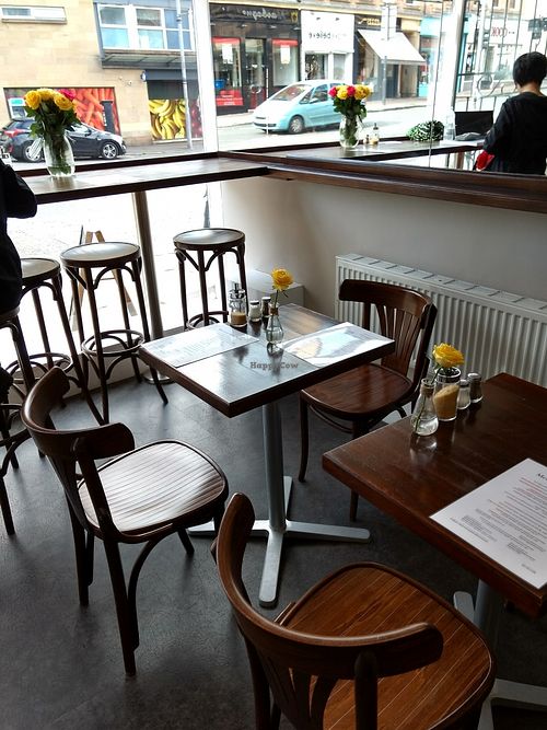 seating at The V & V Cafe in Glasgow