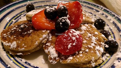 World Famous Pancakes (vegan version)  at Jack & Diane's  in Fernandina Beach