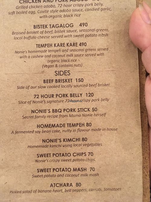 tempeh dish & sides at Nonie's in Boracay