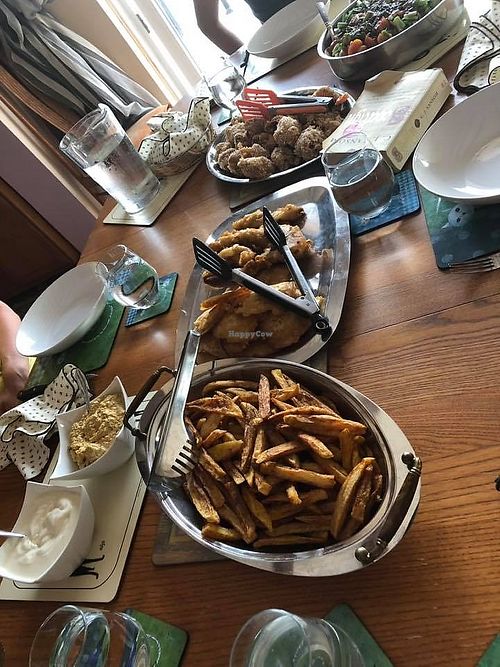 vegan chicken at The Farriers Vegan Bed & Breakfast in Kouklia