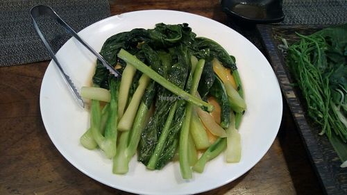Fried Chinese Kale at Yuan Sheng Vegetable Restaurant in Siem Reap