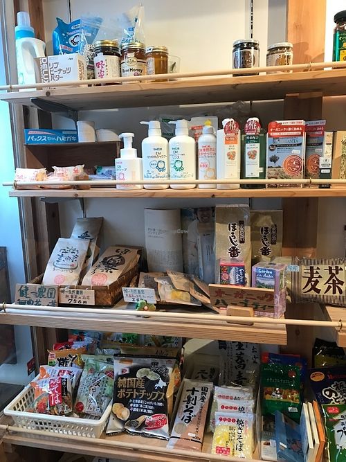 Inside the shop at Ureshinomusubian in Osaka