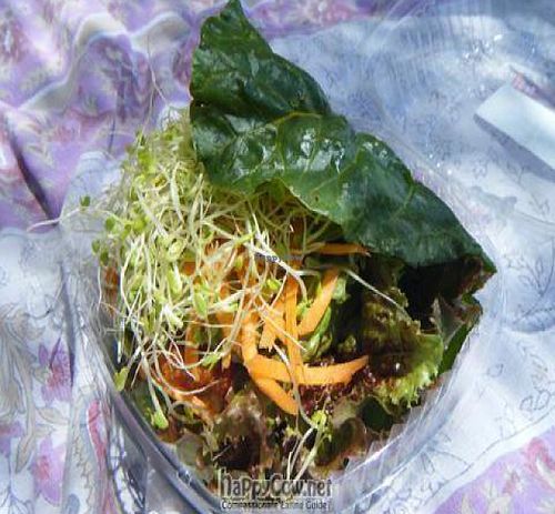 Live nut burger.  Could have used a larger chard leaf or two leaves. at Joy's Place in Kihei