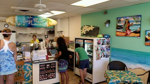 inside at Joy's Place in Kihei