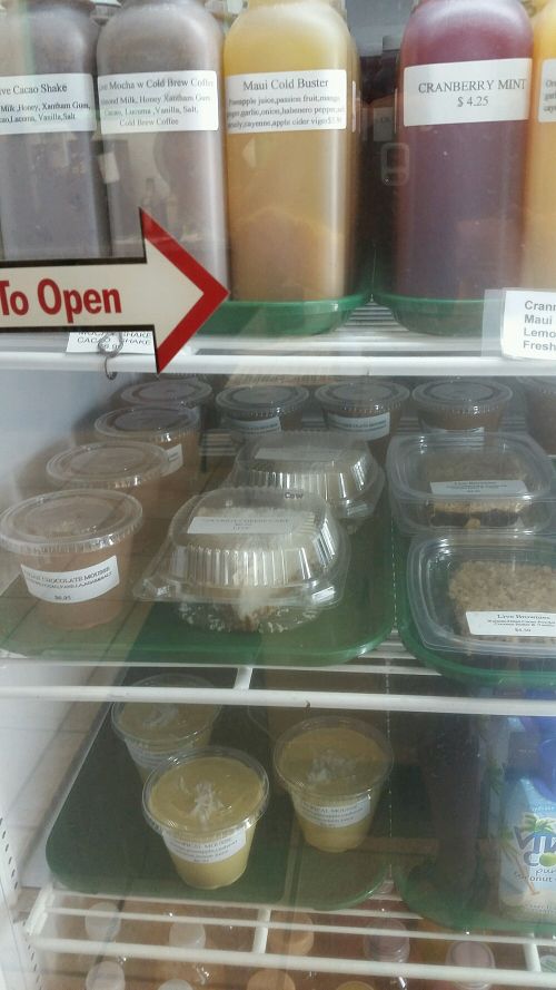 vegan desserts but juices have honey in some at Joy's Place in Kihei