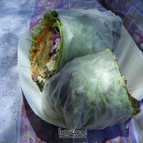 Tempeh wrap, yummy sauce. at Joy's Place in Kihei