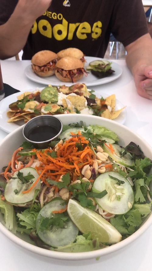 Thai summer, nachos, jackfruit sliders at Vegan Hills in Honolulu