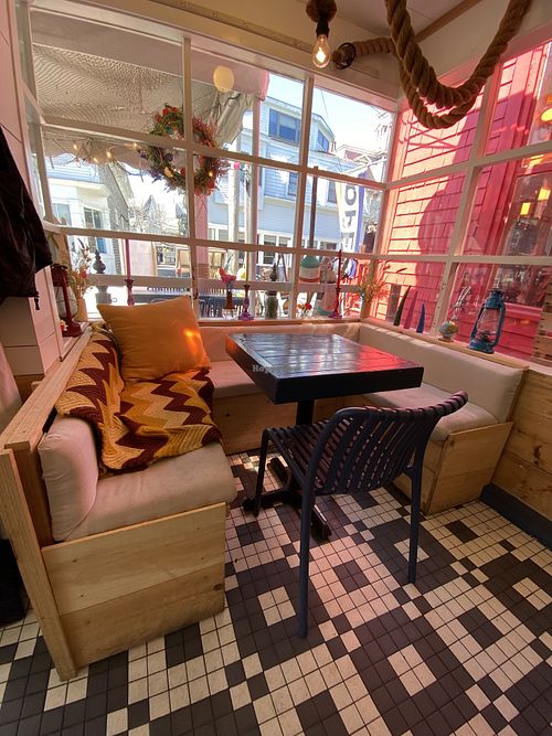 Indoor seating  at The Canteen  in Provincetown