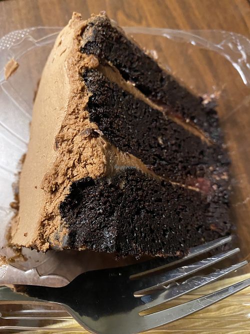 Vegan chocolate and strawberry cake  at The Canteen  in Provincetown