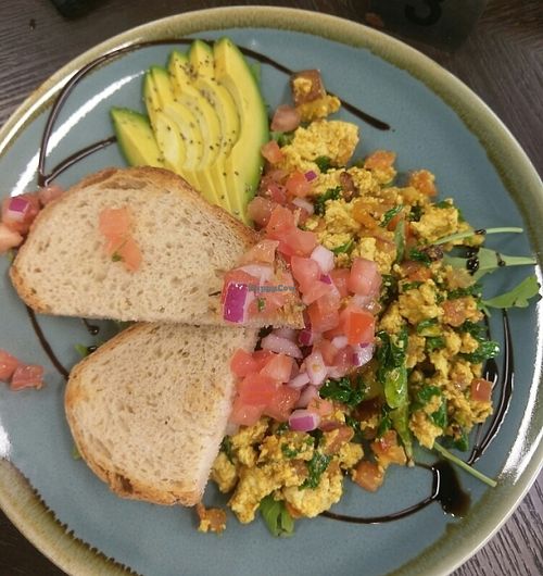 scrambled tofu breakfast  at Evolve Cafe in Rocklea