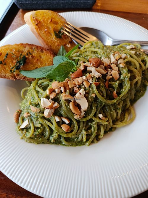 Cashew pesto spaghetti. at Tofu Kitchen in Koh Chang