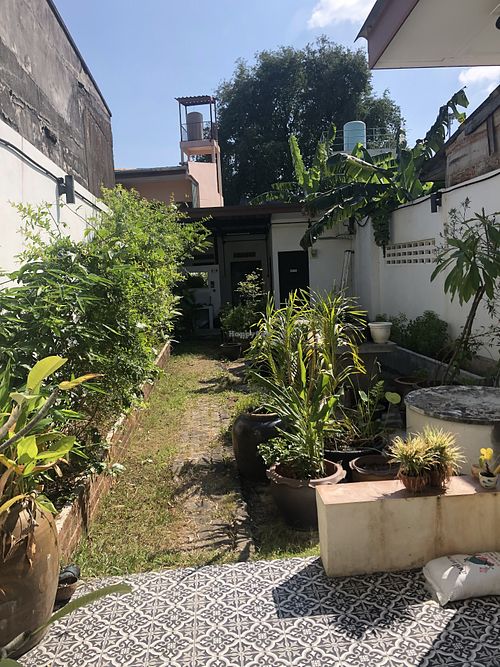 Backyard leads to toilet   at Banboran Cafe in Phuket