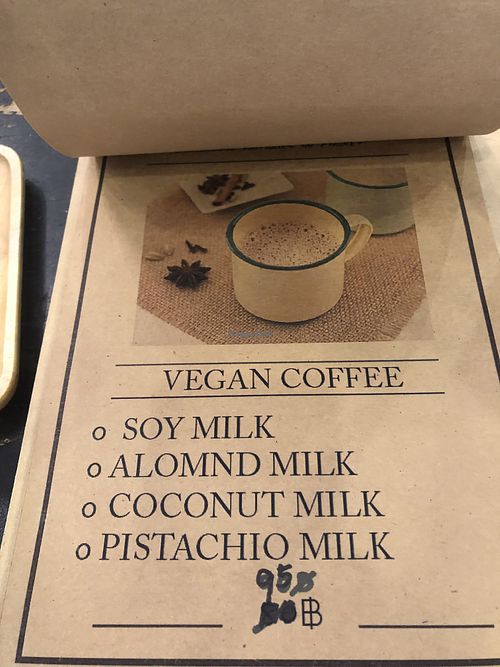 Many choices of vegan milk  at Banboran Cafe in Phuket