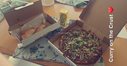Gobi Manchurian Pizza, veggie puffs, frooti at Pizzawala's in Canton