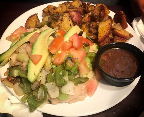 New vegan dish, enfrijoladas! at Aunt Yese's Home Cooking in Garden Grove