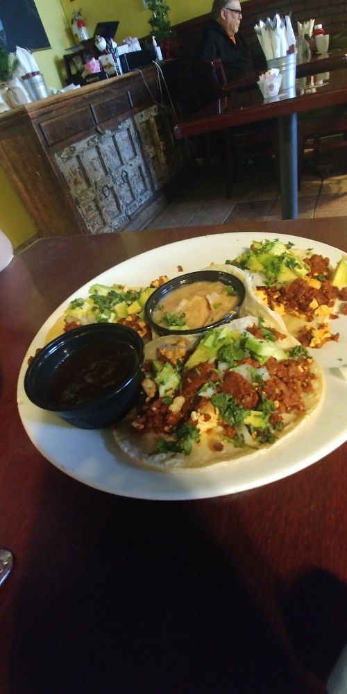 Vegan breakfast tacos at Aunt Yese's Home Cooking in Garden Grove