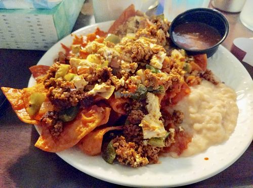 New off menu item, Vegan Chilaquiles! at Aunt Yese's Home Cooking in Garden Grove