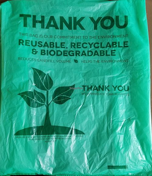 Biodegradable bag for leftovers at Sichuan Kitchen in Portland