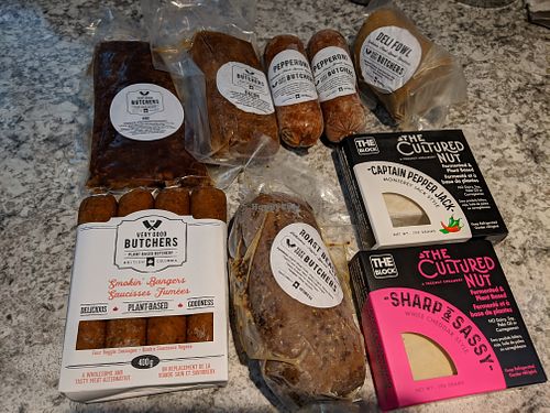 Contents of the Deluxe Charcuterie Box (frozen) at The Very Good Butchers in Victoria