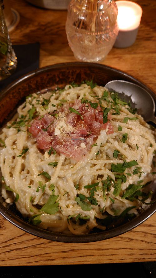 Tutto Blu - pasta with Gorgonzola at SIGGIS v/gan dine & co. in Munich