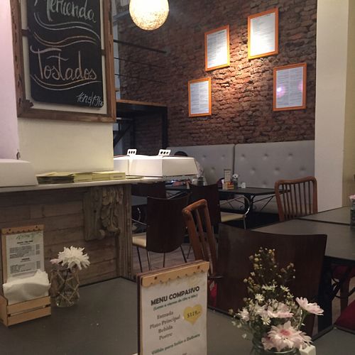 view from our table at Loving Hut - Palermo in Buenos Aires