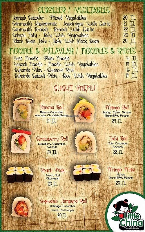 menu 2 at Little China in Istanbul