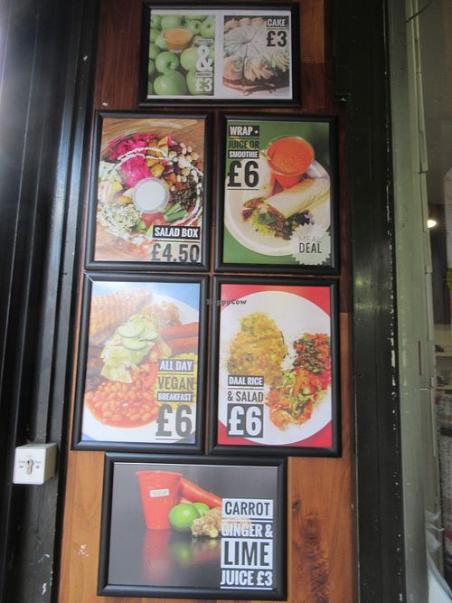 menu at Manchester Vegan Cafe in Manchester