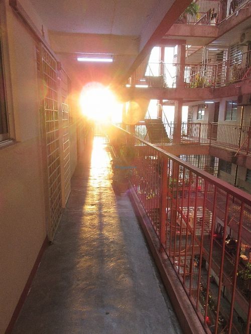 Our sunset view from inside the building. at U are Brilliant Homestay in Penang