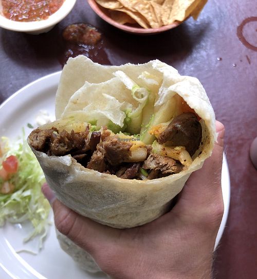 Proper vegan California burrito at Hugo's Cocina  in San Diego