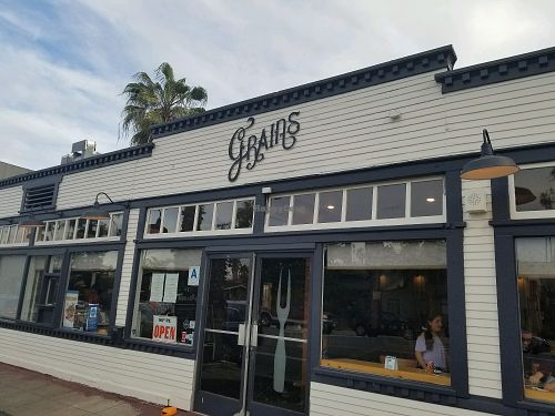 outside at Grains  in San Diego