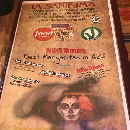 menu at La Santisima  in Glendale