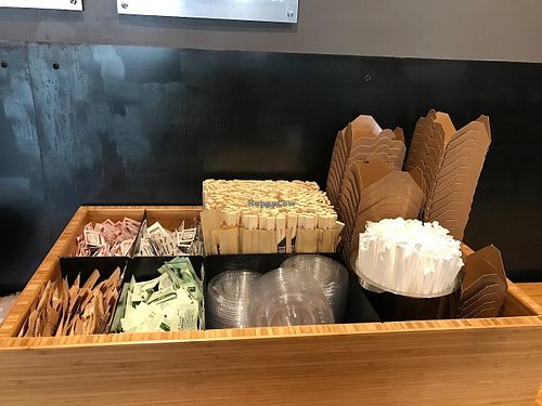 condiments corner at Tokyo Joe's in Scottsdale