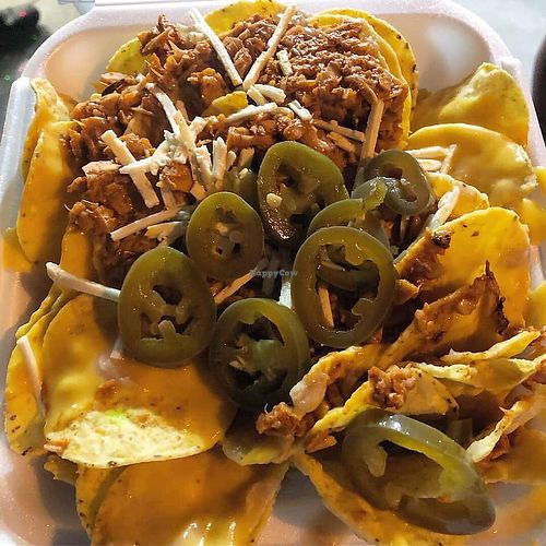 Vegan jackfruit nachos  at La Jacka Mobile - Food Truck in Fresno
