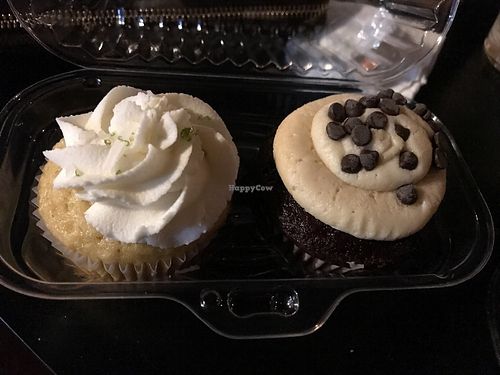 Coconut Lime cupcake (left); Choco-Chip Cookie Dough cupcake (right) at Positively Frosted in Scottsdale