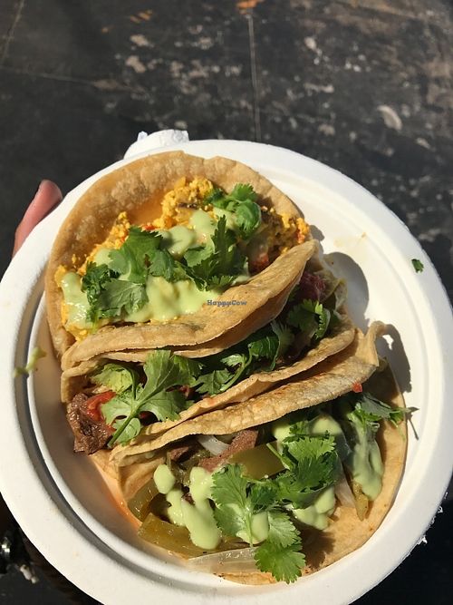 breakfast taco assortment from the farmer's market at Mi Vegana Madre in Glendale