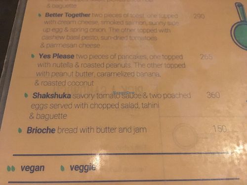 menu at Happiness in El Nido