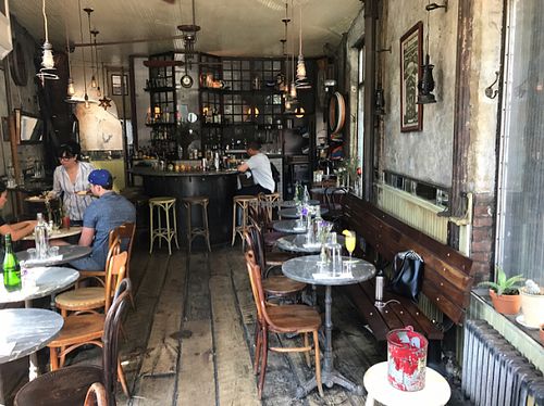 photo doesn't do justice two sides of windows  at Bar Velo in Brooklyn